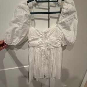 Showpo White Linen Mini Dress
